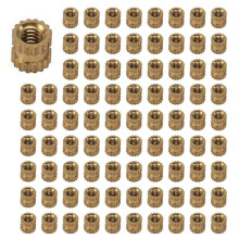 M2 X 3mm Brass Cylinder Knurled Threaded Round Insert Embedded Nuts 1000pcs