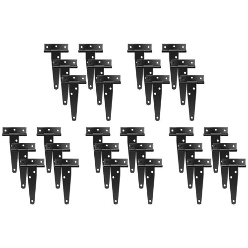30 PCS 4 Inch T-Strap Hinges Rustic Gate Strap Hinge Rustproof Gate Door Black Hinges for Windows, Fence and Barn Gates