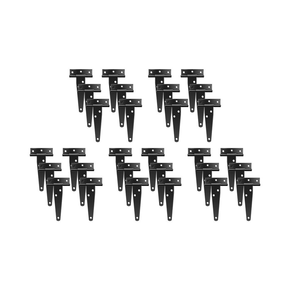 30 Pcs 4 Inch T-Strap Hinges Rustic Gate Strap Hinge Rustproof Gate Door Black Hinges For Windows, Fence And Barn Gates 6031794429733