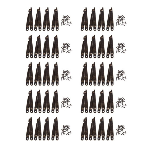 Furniture Box Rotatable Folding Lid Support Hinge Bronze Tone 40Pcs