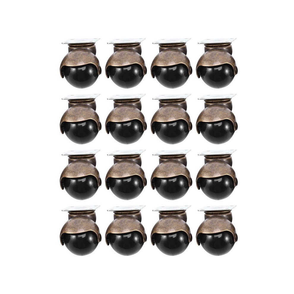 [16 Pack] Swivel Top Plate Hooded Caster Wheels, Antique Bronze (1.5-Inch No Brake) 4713502617374