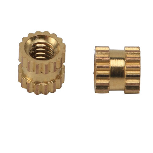 M2 X 3mm Brass Cylinder Knurled Threaded Round Insert Embedded Nuts 1000pcs 2
