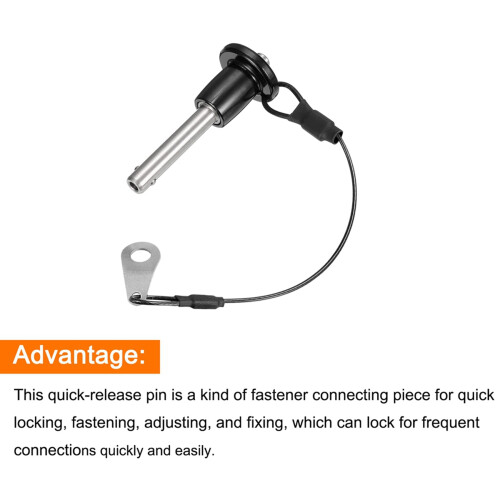 4X Stainless Steel Quick Release Pin 6mm Diameter  Locking Pin with Push Button Lanyard Cable Usable Length 25mm 1