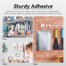 Hang Tabs, 1200 Pcs Clear Sticky Hanging Tabs Slot Hole Self Adhesive Plastic Hang Tags, 4.5 X 3.5cm