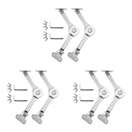 Heavy Duty Hinge Lid Support Hinge Hinge Soft Close Chest Hinge Support for Cabinet Kitchen Wardrobe 6 PCS