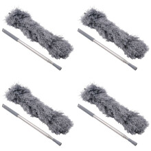 4X Gutter Cleaning Brush Roofing Tool with Telescopic Extendable Pole 8.2Ft Guard Cleaner Tool Easy Remove Leave, Grey