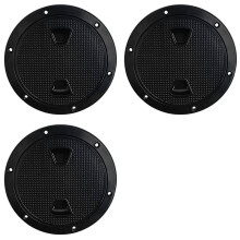 3X Ronde Antislip Inspectieluik-Bootluikdekplaat met Afneembare Afdekking voor RV Marine Boot Kajaks-4 Inch Zwart