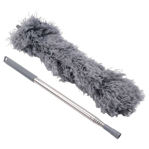4X Gutter Cleaning Brush Roofing Tool with Telescopic Extendable Pole 8.2Ft Guard Cleaner Tool Easy Remove Leave, Grey 1