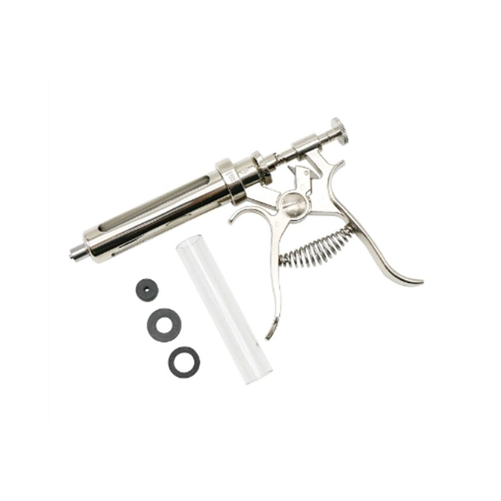 Veterinary Animal Continuous Injection Syringe Tool 10Ml Stainless Steel Automatic Vaccination Tool For Cow Pig Sheep 6033189729336