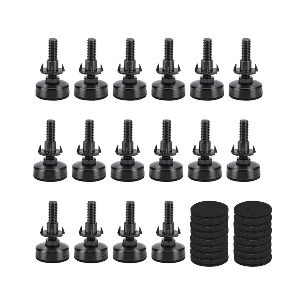 16Pcs Adjustable Furniture Leveling Feet, Adjustable Leg Levelers For Cabinets Sofa Tables Chairs Raiser, 3/8Inch-Thread 6033876930335