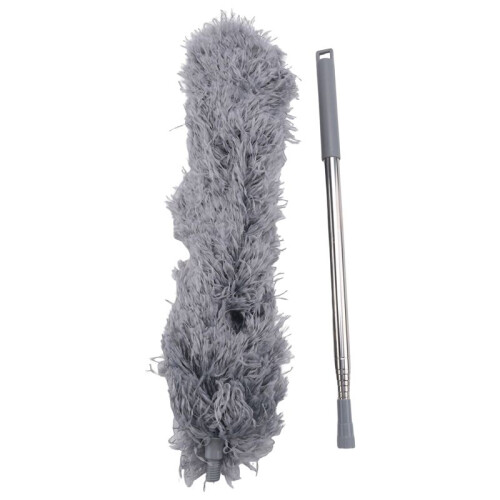 4X Gutter Cleaning Brush Roofing Tool with Telescopic Extendable Pole 8.2Ft Guard Cleaner Tool Easy Remove Leave, Grey 2