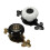 2 Pcs Vintage Ceramic Door Knobs Drawer Cabinet Cupboard Wardrobe Pull Handle, White-Black & Black-Bronze 1