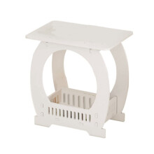 End Table with Storage Shelf Basket,Narrow Bedside Table, Slim Coffee Tables Small Spaces,White Nightstand,Sofa Table