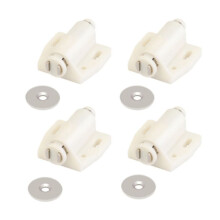 4 Pack Single Magnet Cabinet Snap Invisible Furniture Door Rebounder Cabinet Wardrobe Door Closer White