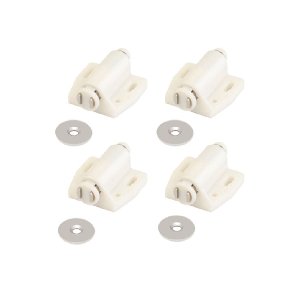 4 Pack Single Magnet Cabinet Snap Invisible Furniture Door Rebounder Cabinet Wardrobe Door Closer White 6033189748702