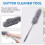 4X Gutter Cleaning Brush Roofing Tool with Telescopic Extendable Pole 8.2Ft Guard Cleaner Tool Easy Remove Leave, Grey 7