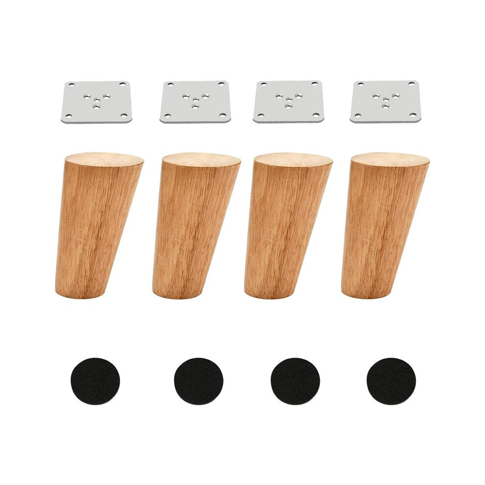 Wood 4 Inch Tapered Furniture Legs Set Of 4 Round Solid Unfinished Mid Century Couch Feet Replacement Legs For Sofa 6031282536448
