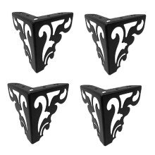 4Pcs/Set Metal Furniture Legs Hollow Feet for Sofa Chair Table Cabinet Bed DIY Accessories Openwork Furniture Feet,Black