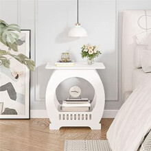 End Table with Storage Shelf Basket,Narrow Bedside Table, Slim Coffee Tables Small Spaces,White Nightstand,Sofa Table