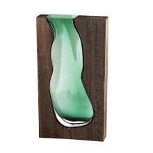 Wooden House Glass Vase Water Raised Flower Living Room Dining Table Dry Flower Arrangement Container Ornament A