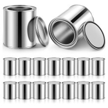 Paquet de 16 Pots de Peinture en MéTal Vides de 0,84 Pinte Sans Doublure avec Couvercles, Petits Pots de Peinture, Seaux de Peinture Polyvalents,