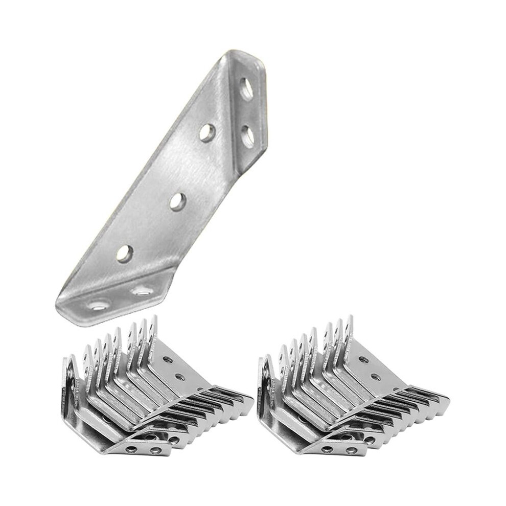 20Pcs Universal Furniture Corner Connector, Angle Fasten Connector Triangle Support Frame Stainless Steel Corner Bracket 6034161304084