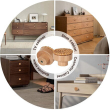 16Pack Boho Rattan Dresser Knobs,Round Cabinet Knobs Wood Furniture Drawer Knobs,Handmade Wicker Woven Pulls