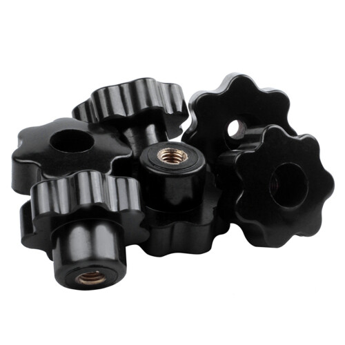 6 Pcs Machinery Latche Knurled Clamping Nuts Knob & 5 Pcs Black Star Grip Knobs 2
