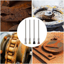 40 Pieces Extended Wire Brush for Cleaning, Steel Wire Cleaning End Brushes Rust Pen 3mm Mandrel Rust Paint Removal