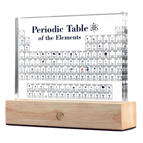 Periodic Table with Real Elements Inside, Table of Elements, Acrylic Periodic Table Display with 83 Real Samples