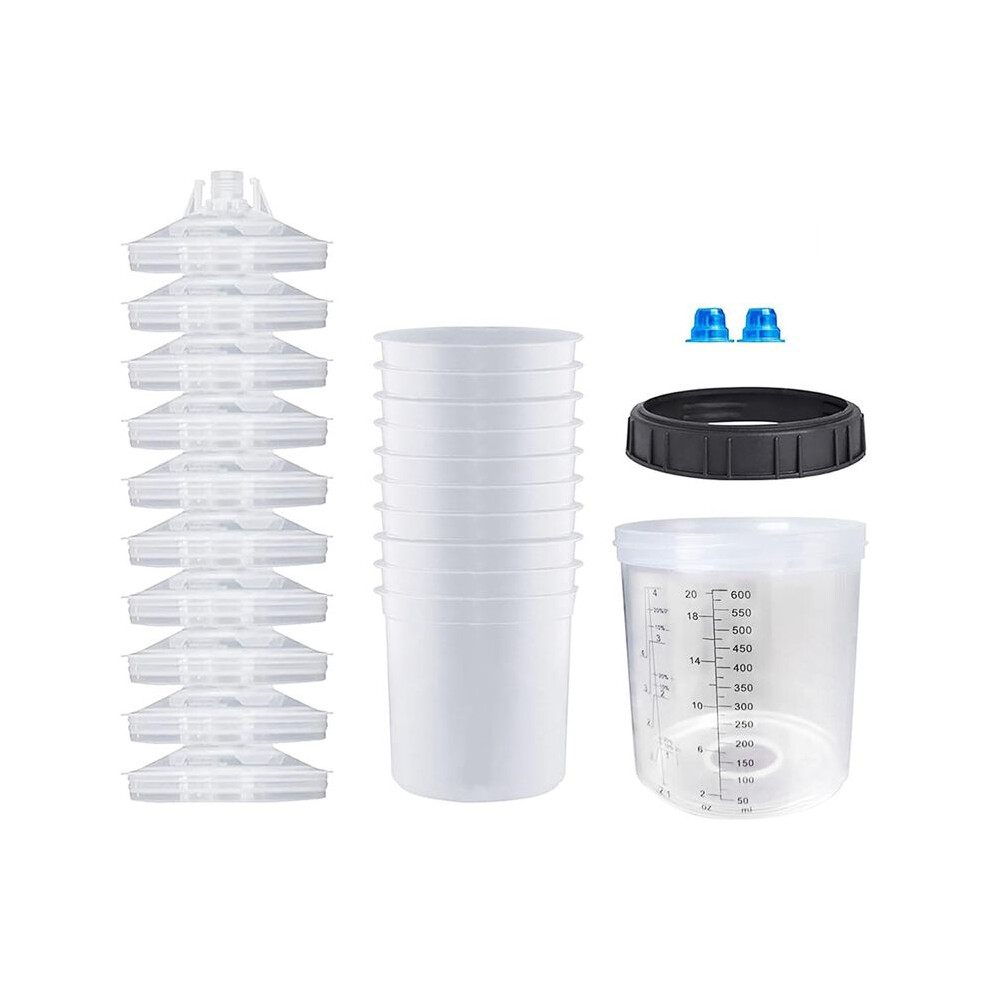 Disposable Paint Guncup Spray Guncup Liner And Cap System 20 Oz (600 Ml) Paint Sprayer Mixing Cup For Hvlp 6031070679258