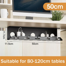 No Drilling Sturdy Under Desk Cable Management Metal Cable Tray Under Desk with Clamp Power Strip Cord Holder Rack Stand