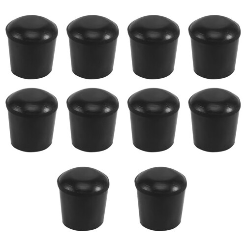 10 Pcs Rubber Cone Shape Desk Feet Protector Chair Leg Tip Pad Black