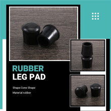 10 Pcs Rubber Cone Shape Desk Feet Protector Chair Leg Tip Pad Black