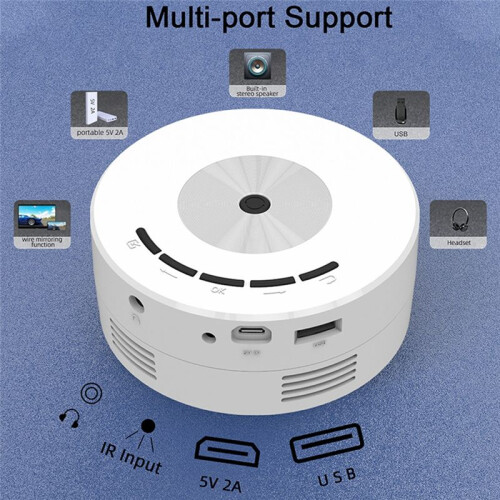 YT200  Projector LED Home Media Player Audio Portable Projectors USB Video Wired Projection Same Screen Mirror 1