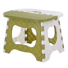 Plastic Folding Stool Thickening Chair Portable Home Furniture Children Convenient Dining Stool-Green + White