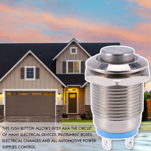 3V Push Button  Doorbell Button  LED 12 mm Silver 2