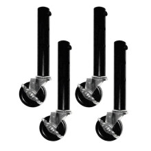 Table Leg Extension for Folding Table Castors - Pack of 4 Risers with Wheels for Straight and Curved Legs 27cm