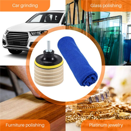 8 PeçAs 3 Polegadas 75 Mm Feltro Almofada de Polimento Para-Brisas Reparo de ArranhõEs Kit de Polimento de Vidro 2