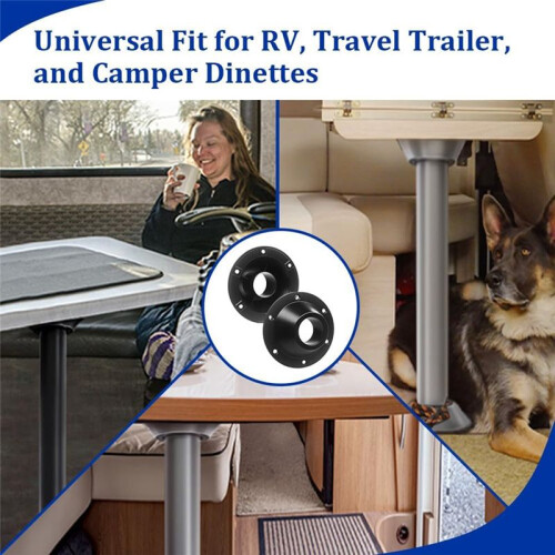 2-Pack RV-Bordsunderrede, RV-Sockel BordsbasfläNs, BordsbensbasfäSte i Plan, Bordsgolvsmontering, Bottenplatta 2