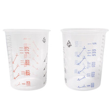 25 Bicchieri di Miscelazione nel Plastica per Vernici Contenitore di Miscelazione da 600 Ml per Una Miscelazione Precisa di Vernice e Liquido (Colore