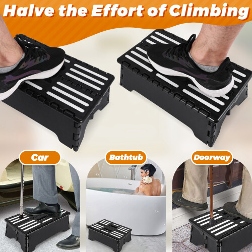 Non-Slip Small One Step Compact Folding Flat Step Stool Heavy Duty Portable  Folding Chair 2