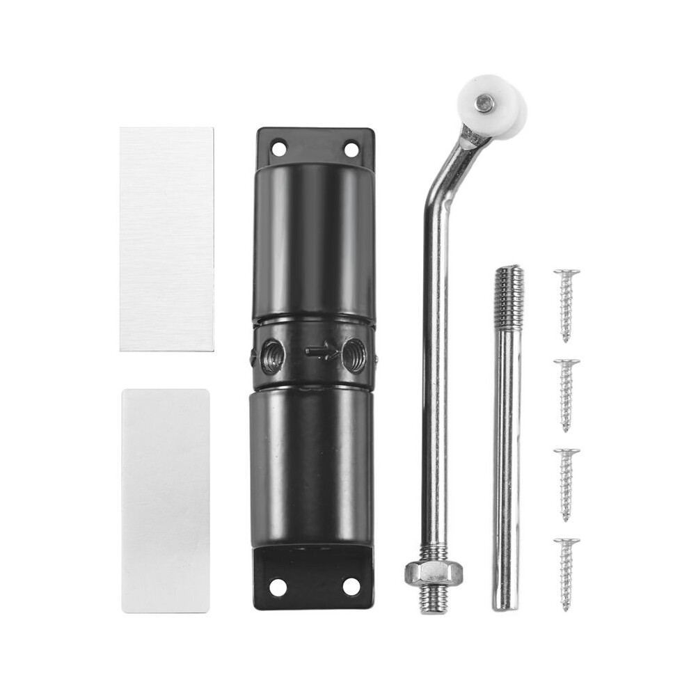 Door Closer Household Black Belt Wheel Adjustable Automatic Door Closing Light Zinc Alloy Spring Door Closer 4712086764931