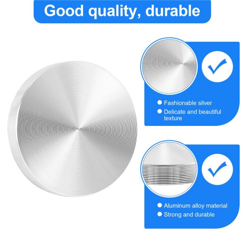 Glasplatten-Adapter, Aluminium, rund, 50x8mm, Silber 2