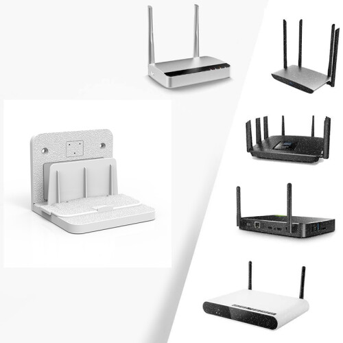Wall-Mounted Bracket, Set-Top Box Bracket/Router/Optical Modem//Wireless Screen Device Universal Wall Mount White 1