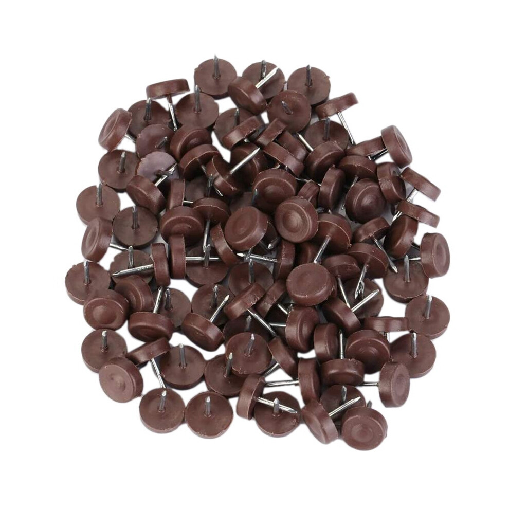100 Pcs Chair Table Furniture Leg Bottom Feet Plastic Pads Glides Skid Nail Wood Floor Furniture Protector Noise Killer 4711362220611