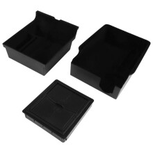 3PCS Center Console Organizer Tray Fit for 2021 Model 3/Y Armrest Cubby Drawer Storage Box Accessories (Flocking)