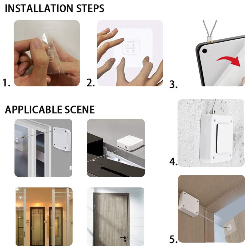 Punch-Free Automatic Sensor Door Closer Automatically Close for All Doors 2