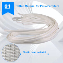 Suministros de ReparacióN de Mimbre Material de RatáN SintéTico, Kit de ReparacióN de Muebles de Patio Duradero,