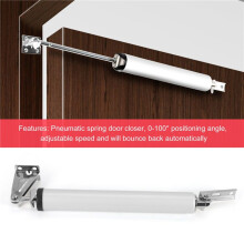 Pneumatic Door Closer Soft Close Automatic Door Close Stop Door Hardware Gas Spring Door Closer 100 Degree Silver